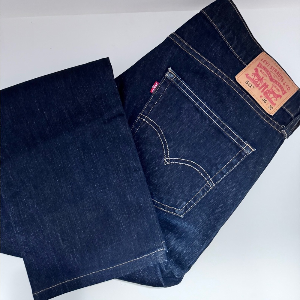 LEVI'S Men's 511 Modern Slim Fit Denim Jeans Dark Blue 36x32 New without Tags
